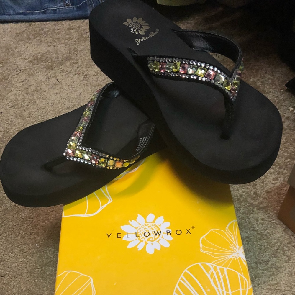Yellow Box flip-flops
